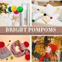 Gemscream 50 Pcs 3 Inch Multicolor Yarn Pom Poms for Crafts Large Fuzzy Pompoms Big Pom Balls for DIY Hats Holiday Party Hanging Ornaments Home Decor