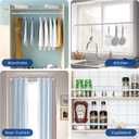 Tension Rod for Windows 28 to 48 Inch,Spring Curtain Rods No Drilling 7/8" Diameter White Tension Rods Adjustable Curtain Rods Expandable Pressure Spring Tension Rods for Closet, Doorway, White