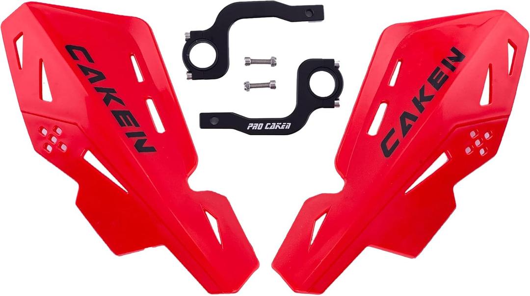 PRO CAKEN Universal 7/8" 22mm and 1 1/8" 28mm Handle Bar Hand Guards CNC Bracket for Dirt Bike Motocross ATV Scooter for CRF KLX KX LTR TRX SX SXF EXC XCW Grizzly hawk 250 Bicycles-Red