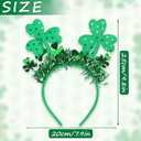 2 x Doneace St. Patrick's Day Headband Green Clover Hair Bands Shamrock Head Bopper Hair Accessory for Women Irish Costume Headbands Parade Party Favors