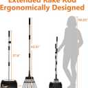 Toozey Unbreakable Dog Pooper Scooper with Extra Large Stainless Metal Poop Tray & 43.31" Long Handle Rake Scoop, Easy Waste Cleanup for Large, Medium, Small Dogs with 20 Bags