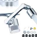 ATQ Water Filter for Sink Faucet Extender Aerator, Reduce Chlorine 1080 Rotating 2 Modes Spray Attachment for kitchen/Bathroom/Toddlers, 9pcs Filter (Aerator1080)