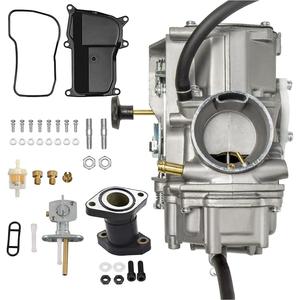 LSSM YFM350 Carburetor For Yamaha 1987-1998 Big Bear 350 1987-1995 Moto-4 350 YFM 350 1996-1998 Kodiak 400 YFM400 ATV Carb with Intake Manifold and Fuel Valve Switch, (LT-YFM350 002)