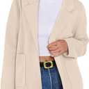 ANRABESS Womens Sweater Blazer 2025 Fall Cardigan Chunky Knit Jacket Coats Light Apricot Small (S)