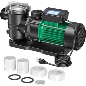 2 HP Swimming Pool Pump, 6980 GPH High Flow, 39.3 FT Max Head, 110V/60Hz IPX68 Waterproof, Inground & Above Ground Pool Water Circulation Pump