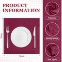 SuperO Set of 40 Cloth Napkins 17 x 17 Inch, Polyester Solid Washable Dinner Napkins with Hemmed Edges,Great for Restaurant, Wedding and Party(Burgundy)