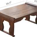 Japanese Floor Table, Small Coffee & Tea Table, Altar for Meditation, Low Table for Sitting on Floor, Wood Bed Tray With Foldable Legs, Laptop Desk, 19.7x11.8x9.1