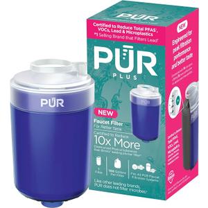 PUR PLUS Faucet Mount Replacement Filter 1-Pack, Genuine PUR Filter, 3-in-1 Powerful, Natural Mineral Filtration, Lead Removal, Blue (RF99991)