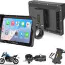 Carpuride W702S PRO Motorcycle GPS Wireless Carplay/Android Auto, 7" Waterproof Motorbike Touch Screen, with BM05 Mount, Bluetooth Trans, Wired Controller, Navigation