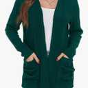 GRECERELLE Womens Long Sleeve Lightweight Open Front V-Neck Casual Cardigan Sweaters Outerwear with Pockets 2025, S