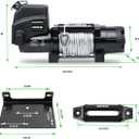 Winch with 1/4"55 ft Synthetic Rope Electric Winch 12v 6000lbs, Trailer Winch with Wireless Remote &Manual Switch, with Pulley+Rubber Stopper,IP68 Waterproof, for Off Road ATV UTV, 6000lbs-NB