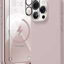 GONEZ Magnetic for iPhone 15 Pro Max Case, [Compatible with MagSafe] Anti-Scratch Microfiber Lining & Screen Protector, Shockproof Slim Phone Silicone Cover 6.7 inch, Light Taro