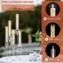 6 Sets 5 Arm Acrylic Candelabras with Candles, 22'' Tall for Table | 5-tier staggered arms, Clear acrylic build, Comes with a matching candle, Ideal as housewarming gift, Dinner Table Decor