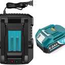 6000mAh 18V Battery Replacement for Makita 18V Battery and Charger DC18RC, Compatible with Makita LXT 18 Volt Batteries Lithium Ion BL1850 BL1840 BL1830 BL1820 BL1815 Cordless Power Tools (Blue) (2PS)