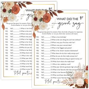 Bridal Shower Game, Boho Wedding Shower Games Cards for 25 Guests, Engagement Party Decorations Favors, Bachelorette Party Ideas and Activities -08