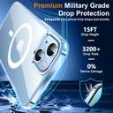 2 x SPIDERCASE for iPhone 14 Case/iPhone 15 Case, [15 FT Military Grade Drop Protection] Magnetic [Crystal Clear] 2 Pack [Tempered Glass Screen Protectors+Camera Lens Protectors] Slim Case, Clear