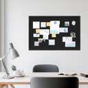 DAHAPYBOO Cork Board with Linen Black,Bulletin Board 36"x24",Corkboards for Office Home School Message Board or Vision Board Decoration.