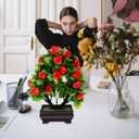 Artificial Potted Strawberry Plant Realistic Faux Bonsai Decoration 9.45In Indoor Tabletop Greenery Home Office Decor 2Pcs