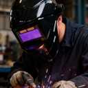 Auto Darkening Welding Helmet, True Color Welding Hood, 1/25000s Response Time, Arc Sensor, Solar Powered Welder Hood Mask, Suitable for TIG MIG STICK CUT GRIND