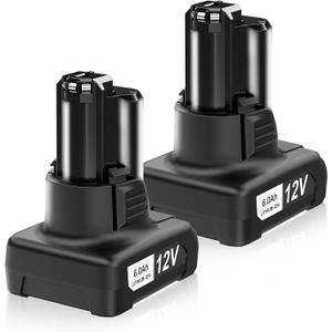 High Capacity2Pack 6.0Ah Replacement GBA12V60 for Bosch 12v Batteries BAT414 GBA12V30 BAT414-2PK BAT411, Compatible with Bosch12V Max Cordless Power Tools & Chargers GAL12V-20 GAL12V-40 GAX1218V-30