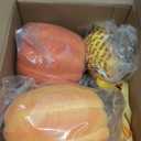 Wesiti 3 Pack Large Artificial Flocked Pumpkins, 7.9 Inch 6.7inch 3.9 Inch Fall Fake Foam Pumpkins for Autumn Home Decor Halloween Thanksgiving Table Centerpiece Decor(Orange)