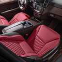 AuraSettle Premium Perforated Napa Leather Car Seat Covers Semi Universal Fit with Lumbar Support, Storage Bag for SUV Sedan Truck (Burgundy, Front Row Single seat)