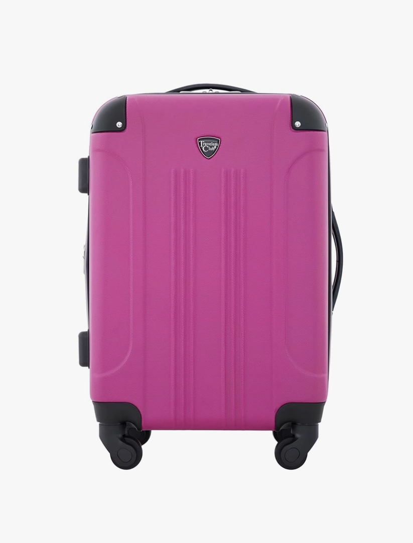 Travelers Club Chicago Hardside Expandable Spinner Luggage, Fuchsia, 20" Carry-On