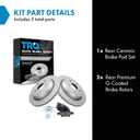 TRQ Rear Ceramic Brake Pad and Rotor Set Coated Compatible with 11–21 Jeep Grand Cherokee with 18 or 20 Inch Wheels 11–21 Dodge Durango with Heavy Duty Brakes