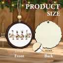 Goose Christmas Wooden Ornament, Goose Lovers Wooden Ornament Gifts for Women Men, Funny Geese Farmhouse Ornaments for Xmas Tree Holiday Winter Decoration