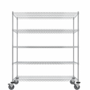 LohiQuip Wire Shelving Cart, 5-Shelf, Size H 67.5" x W 24" x L 60"