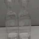 NETANY Plastic 50 Oz Water Carafe with Flip Top Lid, Set of 2 Square Base Juice Containers, Clear Plastic Pitcher - for Water, Iced Tea, Juice, Beverage, Cold Brew and Mimosa Bar - HAND WASH ONLY