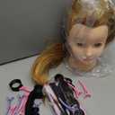 Mannequin Head Styling Mannequin Head for Hair Styling and Free Table Stand Training Head Manikin Cosmetology Doll Head with Long Fiber Hair Hairdresser Practice Head for Stylist (jet black)