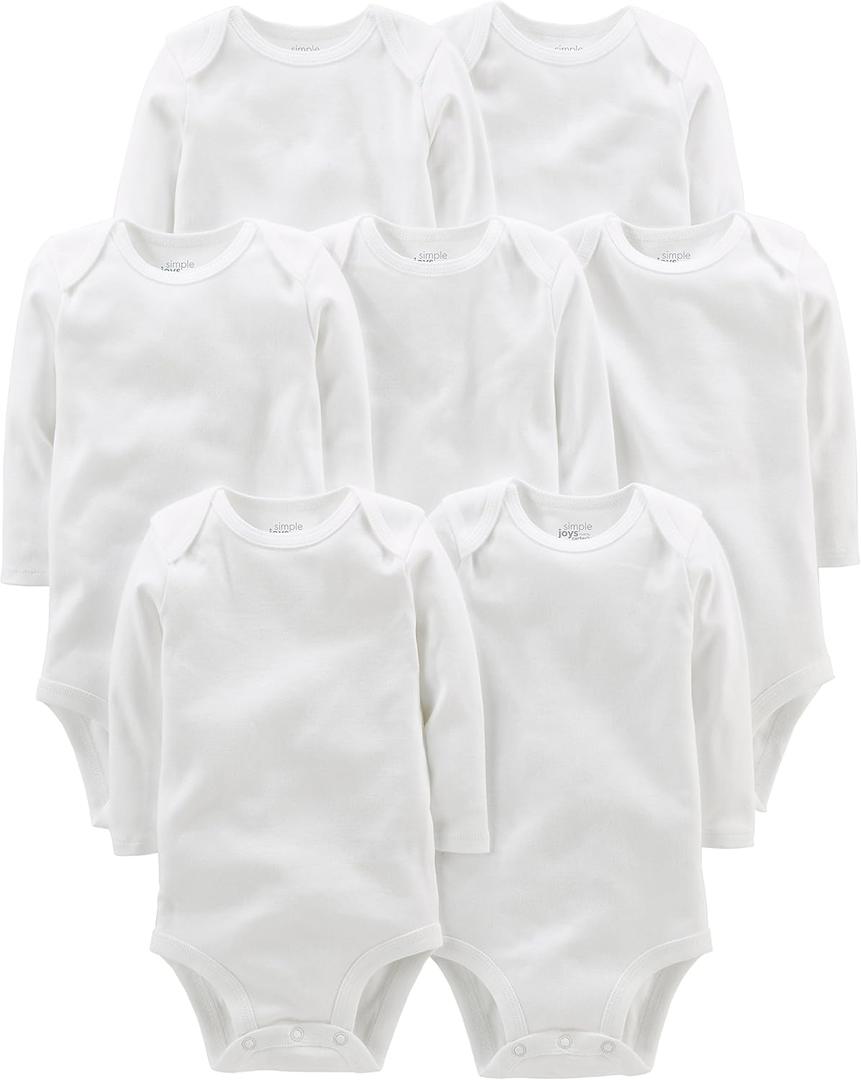 Simple Joys by Carter's Baby 7-pack Long Sleeve Bodysuit (White, S)
