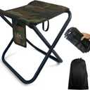 Upgraded Portable Folding Stool, 13 Inch Camping Stool for Adults Fishing Hiking Gardening and Beach with Carry Bag, Hold Up to 450lbs[Camo]