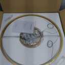 Modern LED Ring Chandelier Gold Dimmable Round Chandelier Dinning Room, Hanging Light with Remote Control Circular LED Pendant Light for Kitchen Island Living Room Entryway, 3000K-6500K