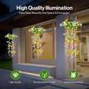 Colorful Solar Butterfly Lights for Spring & Summer Garden, 2 Pack Hanging Lights with Fluttering Butterflies & Flowers, IP65 Waterproof Outdoor String Lights for Patio, Birthday & Kids Play Area