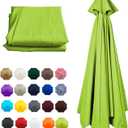 6 Arms/8 Arms Parasol Umbrella Replacement Cover, Outdoor Umbrella Replacement Fabric, Waterproof, Sun Protection, Umbrella Cloth for Garden Patio Market Table, Pool(Grass Green,8ribs:3.5m/11.5ft)