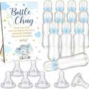 TrelaCo Blue Elephant Cool Baby Shower Games Bottle Chug Sign Wooden Elephant Theme Gift Sets Gender Reveal Party Favors and 12 Pcs Baby Bottle Shower Favor for Games Gender Reveal