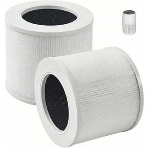 Air Purifier Replacement Filter Compatible with Levoit Core Mini Air Purifier Filter 3-in-1 H13 True HEPA Filters, High-Efficiency Activated Carbon Filter, Replace Part Core Mini-RF, 2 Pack