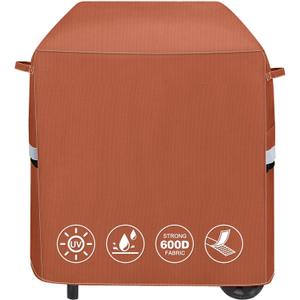QuliMetal 7113 Grill Cover for Weber Q100 Q120 Q1000 Q1200 Q200 Q220 Q2000 Q2200 Q2400 Q2800N+ Series Gas Grills, 600D Waterproof Fade Resistant BBQ Gas Grill Cover, Brown (32")