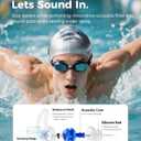 Ear Plugs for Swimming2 Pairs Soft Silicone Reusable Waterproof Earplugs for Adults & Men Women, Custom Fit for Swimmers Ear, Pool, Beach, Snorkeling, Surfing, Kickboard Training(Blue)