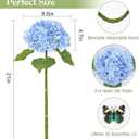 Real Touch Hydrangea Artificial Flowers, 2 Blue & 2 White Real Touch Flowers, 21" Faux Hydrangea Flowers, Fake Hydrangea Flowers for Outdoor Wedding Office Home Decor Table Centerpieces