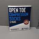 Doctor's Select 3 Pairs Copper Toeless Compression Socks for Men & Women - 20-30 mmHg Open Toe, Knee High, Black