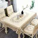57 Inch X 86 Inch Oblong Tablecloth, Vintage Embroidery Flower Lace for Wedding Party Dining Restaurant Home Decoration Table Cloth Rectangular