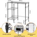 Yaocom Mini Fridge Shelf for Dorm, Adjustable Stand,Black,3 Compartments | Over-fridge Stand with Storage, Carbon Steel Organizer, Microwave Storage Rack, Refrigerator Storage Organizer, Apartment, 35"W x 18"D x 37"H