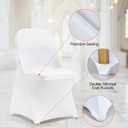 VEVOR 12 PCS White Folding Chair Covers, Kitchen Chairs Cover, Universal Washable Slipcovers Protector, Removable Chair Seat Covers, for Wedding Party Dining Room Banquet Event