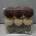 Senjie 18 PCS Velvet Ornaments Balls Sets for Christmas Tree 3.15inch Multicolor Flocked Christmas Balls Assortment for Xmas Tree Holiday Decor (Brown,Green and Khaki Each 6pcs)