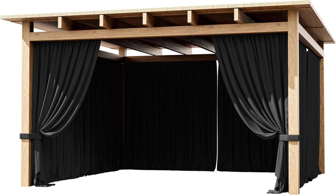 4-Panel Gazebo Curtain, 1212ft Waterproof Outdoor Privacy Panels with Zipper, Designed for Patio & Backyard Gazebo Tent (Curtain Only)