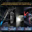 AUTOPALS 6 in 1 Cordless Car Portable Vacuum Cleaner, 150PSI Inflator, Air Pump with Pressure Gauge, Lighting, Jump-Start, Type-C Charging, LED Display, Multi-Nozzles for Car, Home, Office
