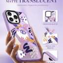 2 x GVIEWIN Magnetic for iPhone 16 Pro Max Case Compatible with Magsafe, [Screen & Camera Lens Protector] Fashion Pattern Translucent Shockproof Phone Cover for 16 Pro Max 6.9" (Art Eye/Purple)